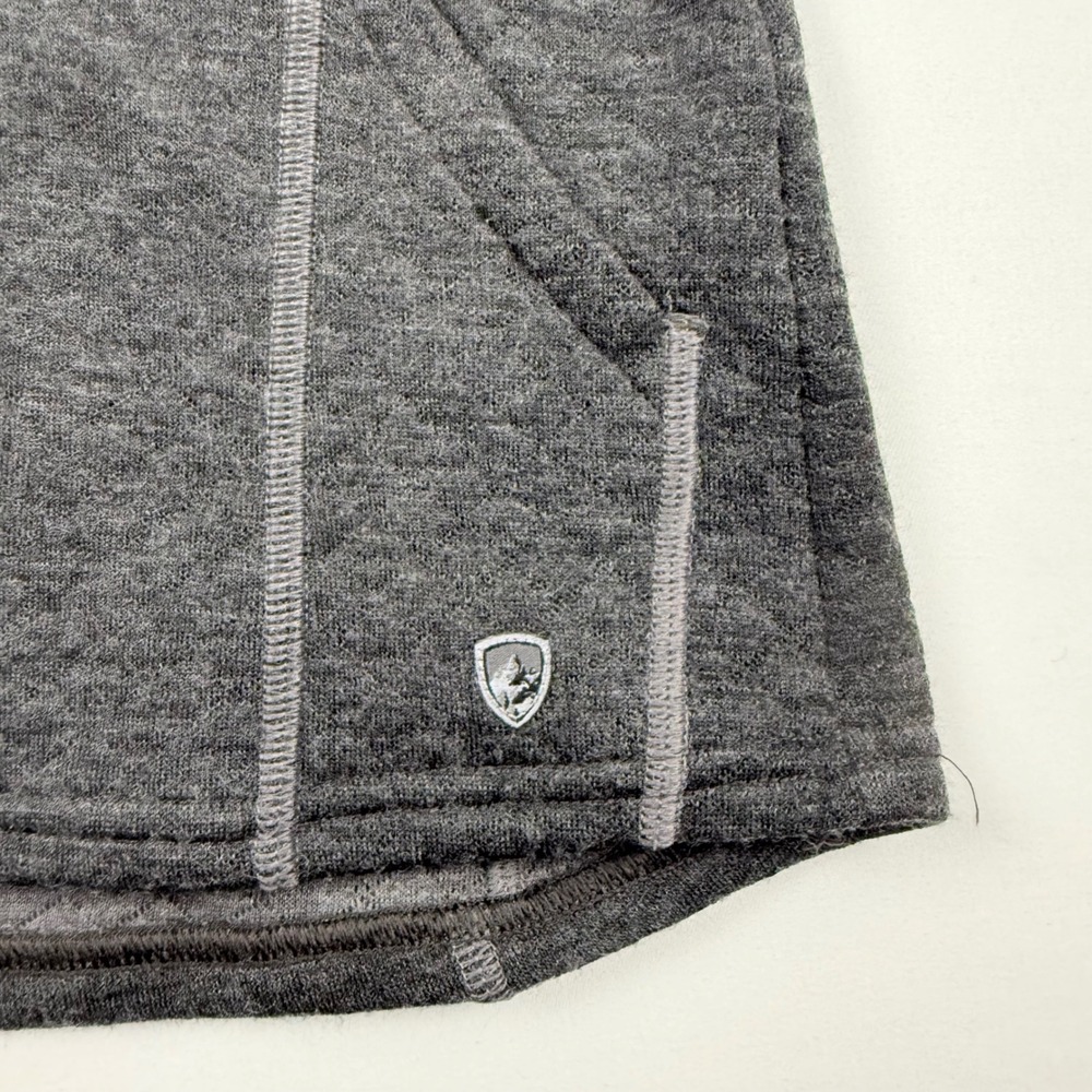 Kuhl Womens XS Gray Cowl Neck Quilted Pullover Sweater Kangaroo Pocket Heathered - Picture 6 of 11
